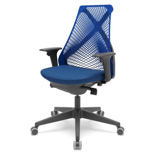 cadeira de escritório BIX encosto azul